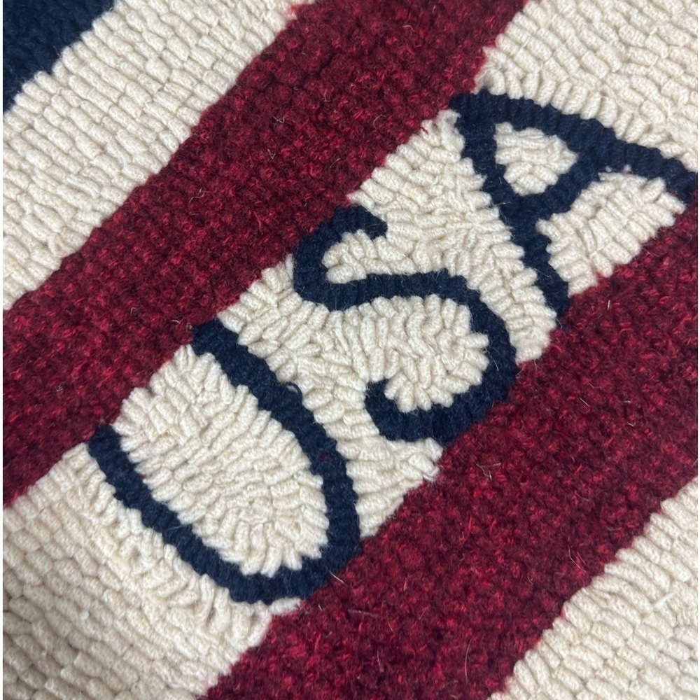 Folk Art American Flag Bag Vintage Red, White & Blue USA Hand Loom Shoulder Bag - Picture 10 of 10